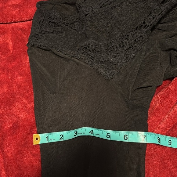 Vintage style Semi sheer Mesh embroidered crotchet flowy Top Sz L - Picture 13 of 16